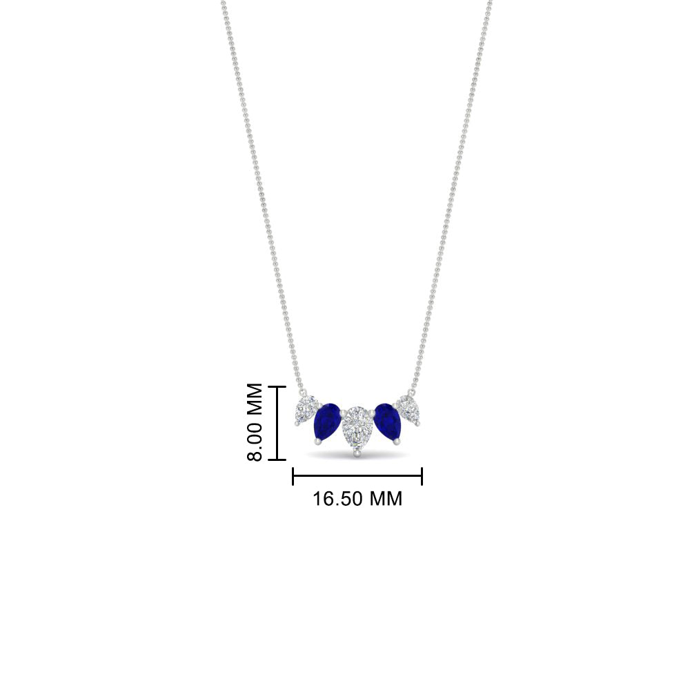 0.75 Carat 5 Stone Pear Shaped Diamond Necklace