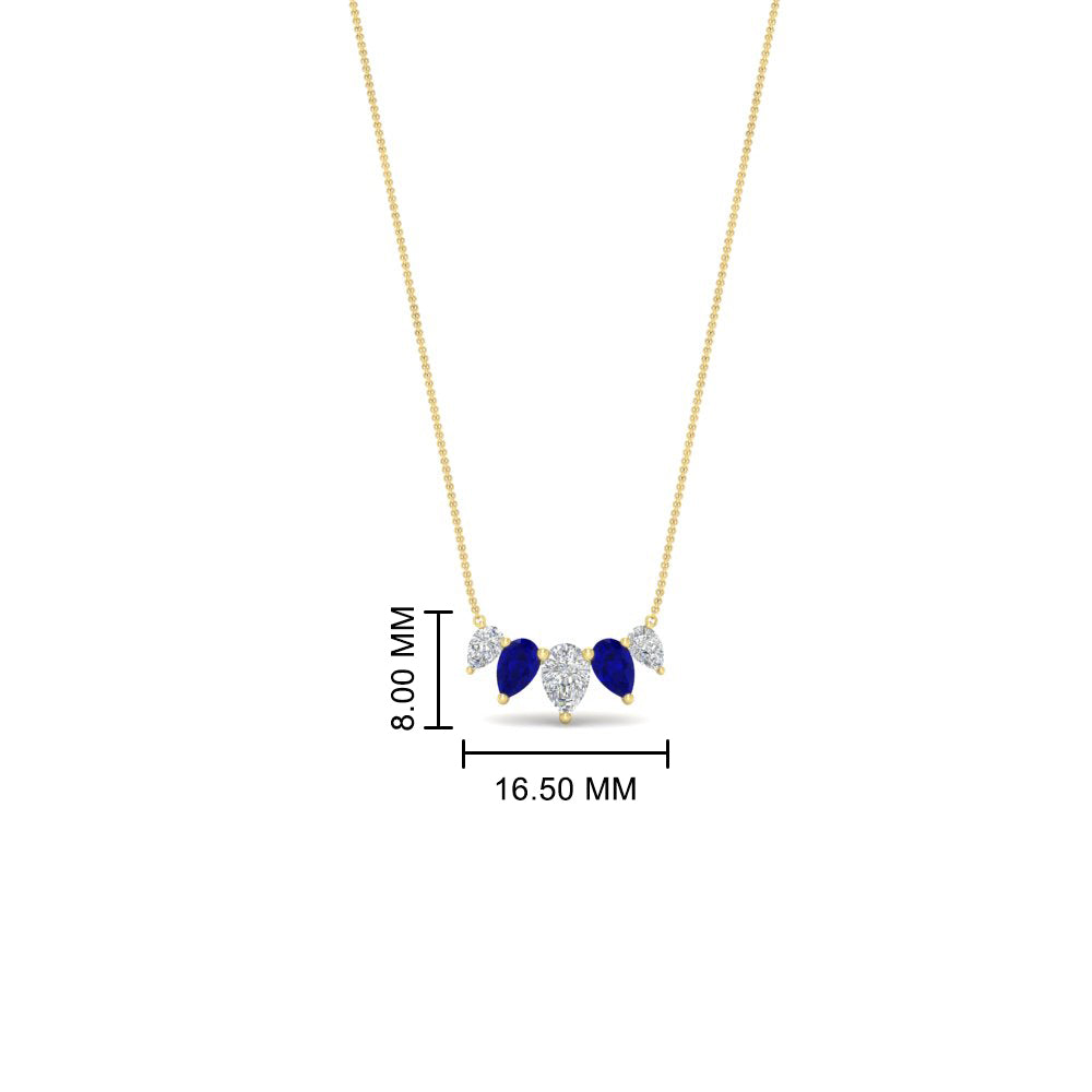 0.75 Carat 5 Stone Pear Shaped Diamond Necklace
