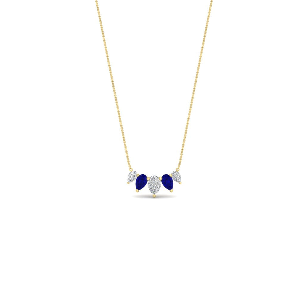 0.75 Carat 5 Stone Pear Shaped Diamond Necklace