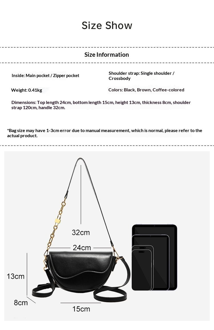 Minimalist Small Square Shoulder Bag Saddle