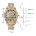 Roman Numeral Dial Steel Band Quartz Watch