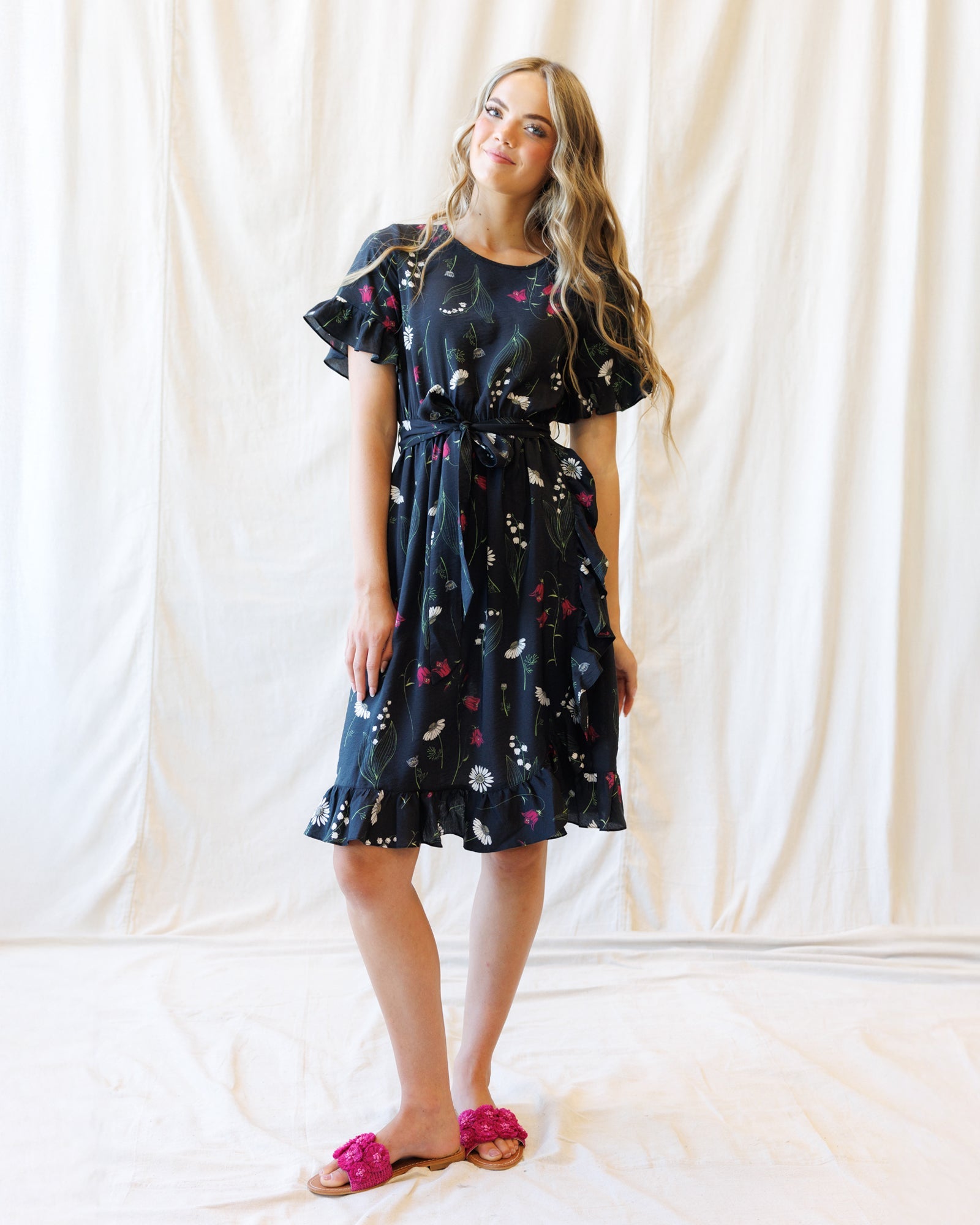 Ruffle & Wrap Dress Downeast