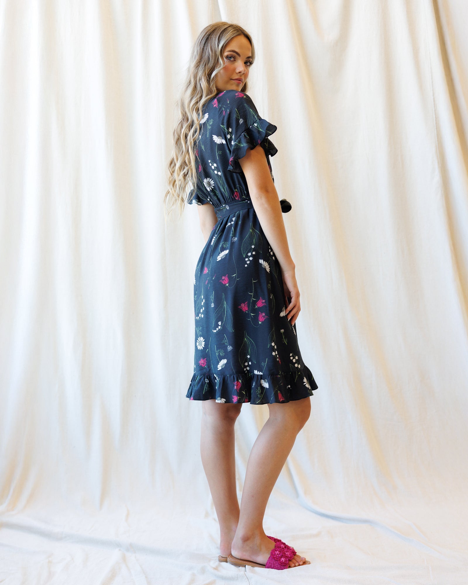 Ruffle & Wrap Dress Downeast