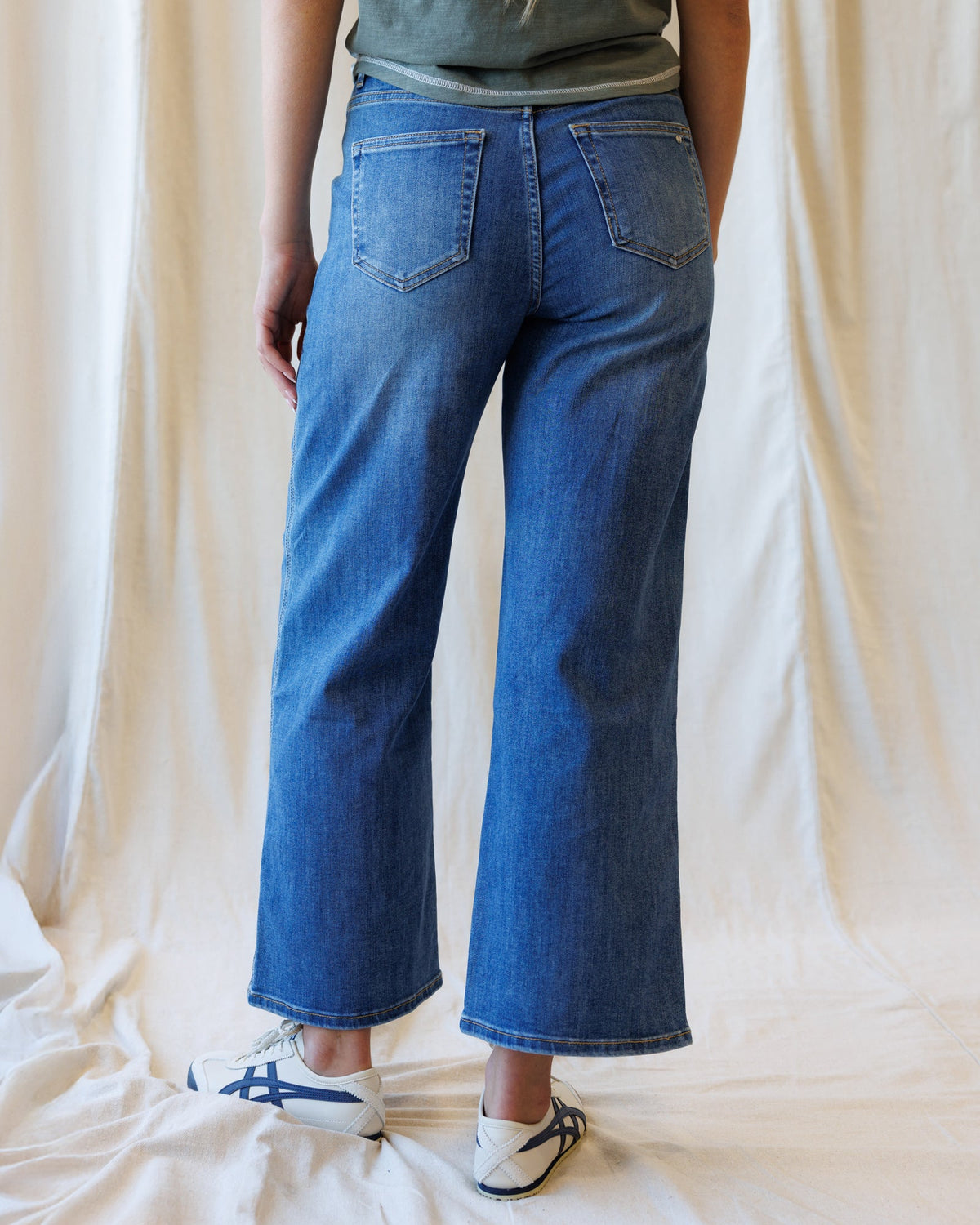 High Rise Seamed Wide Leg Ankle Downeast
