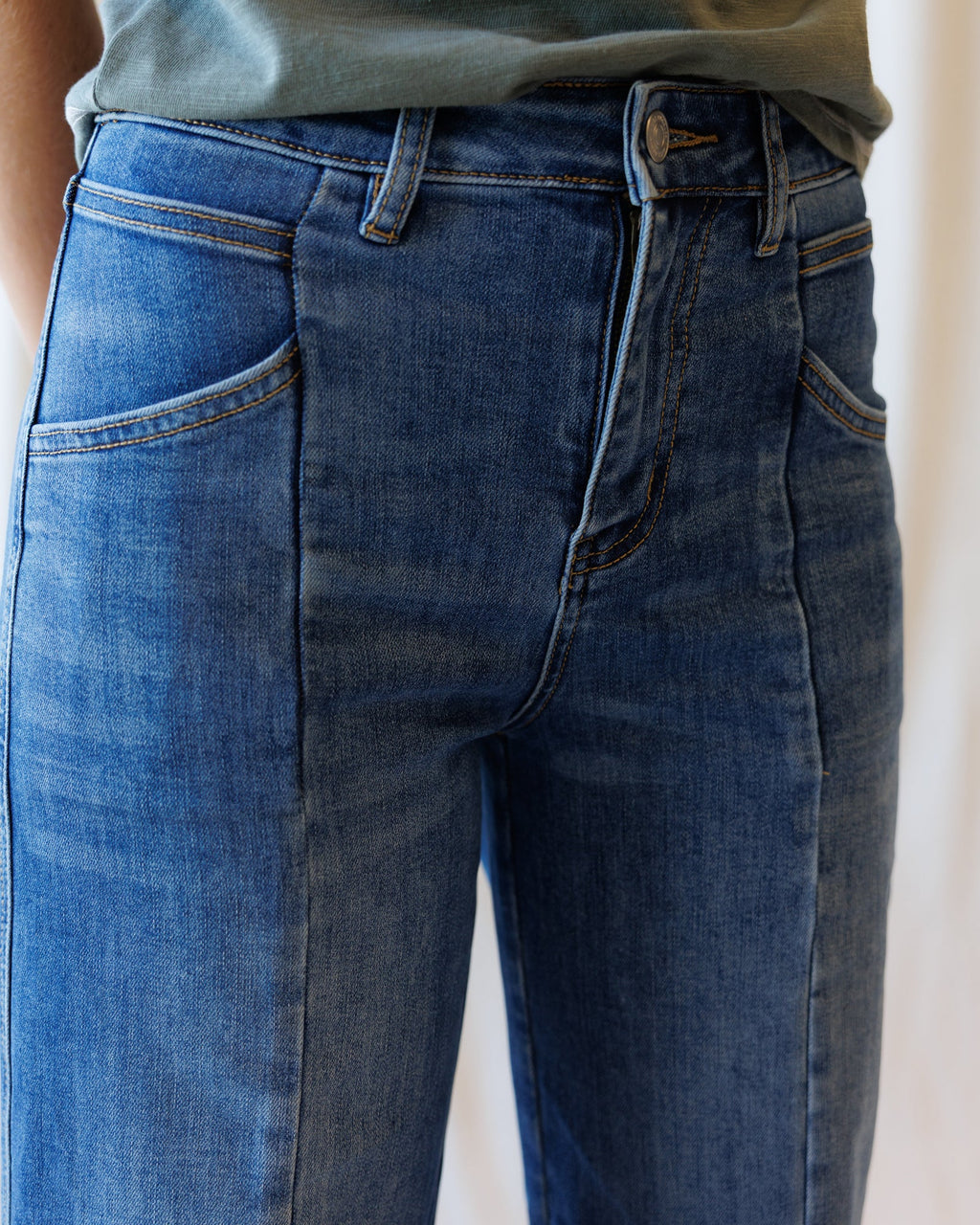High Rise Seamed Wide Leg Ankle Downeast