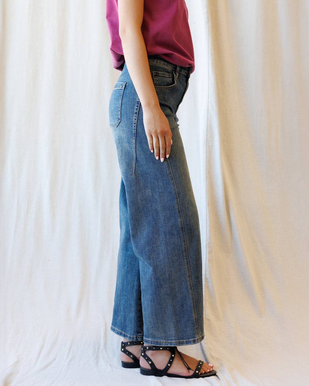 Super High Ankle Wide Leg Flattering Seam Downeast