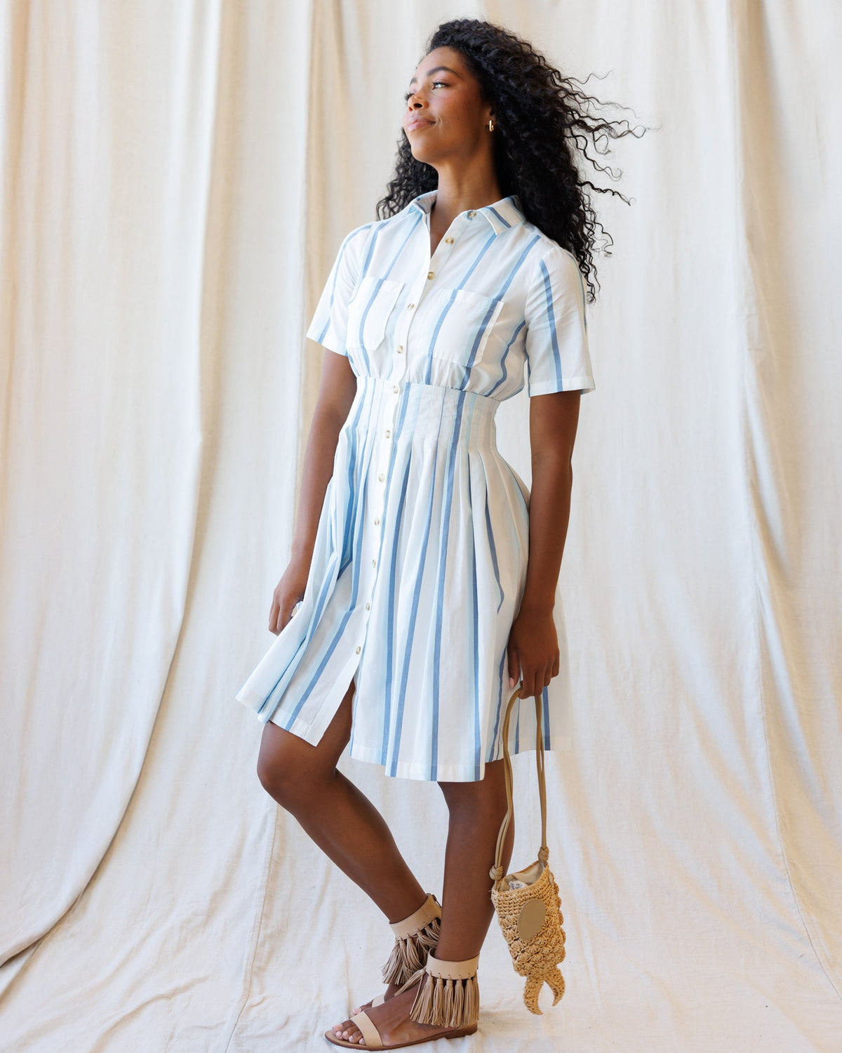 Seaside Stripe Dress Downeast