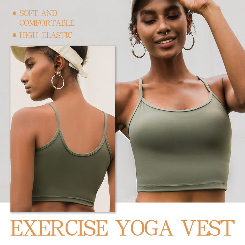 Backless Twisted Strap Yoga Sports Bra With Built-in Padded Cups Shock-Absorbing And Push-Up Social Buzz eSIMs