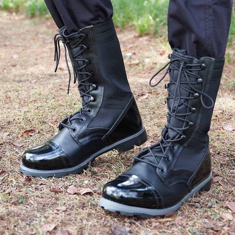 Tactical Large Size Black High-top Desert Raised Combat Boots