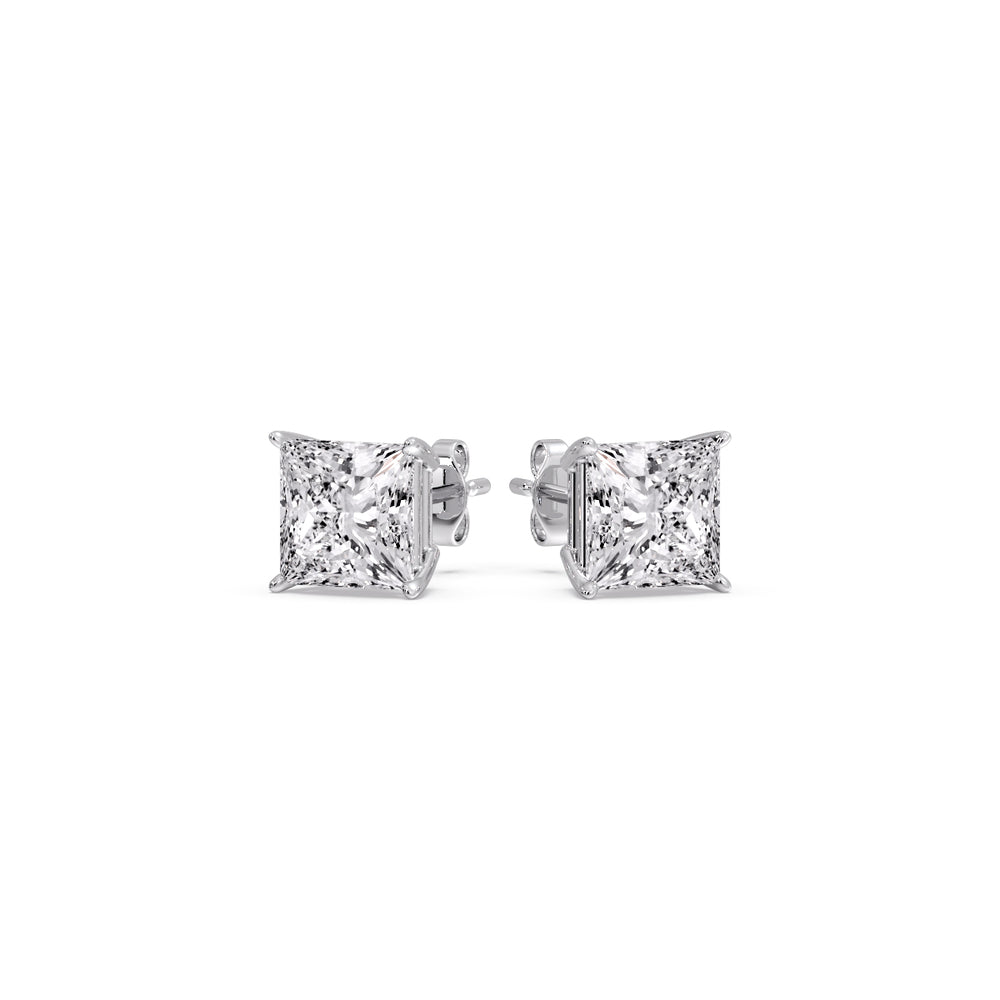 Princess-Cut Diamond Solitaire Stud Earrings [IGI Certified]