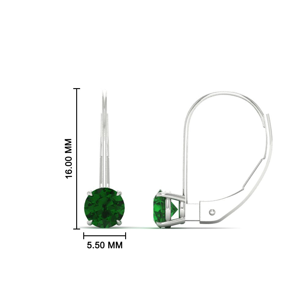 1 Carat Round Diamond Lever Back Earrings