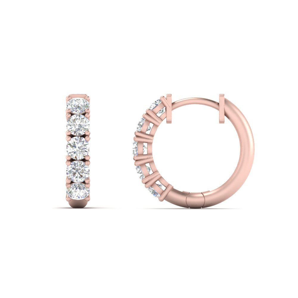 1 Carat Sparkle Five Stone Hoop Earrings
