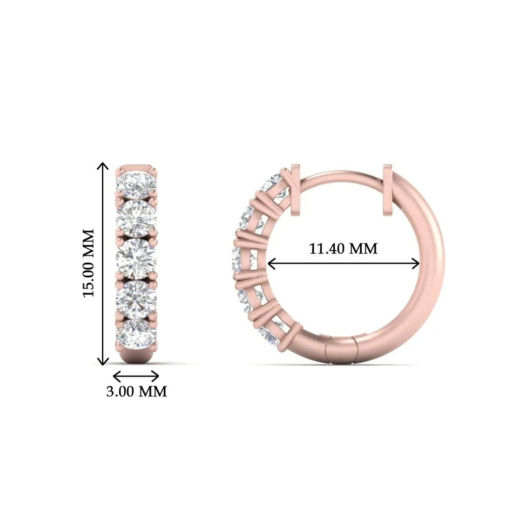 1 Carat Sparkle Five Stone Hoop Earrings