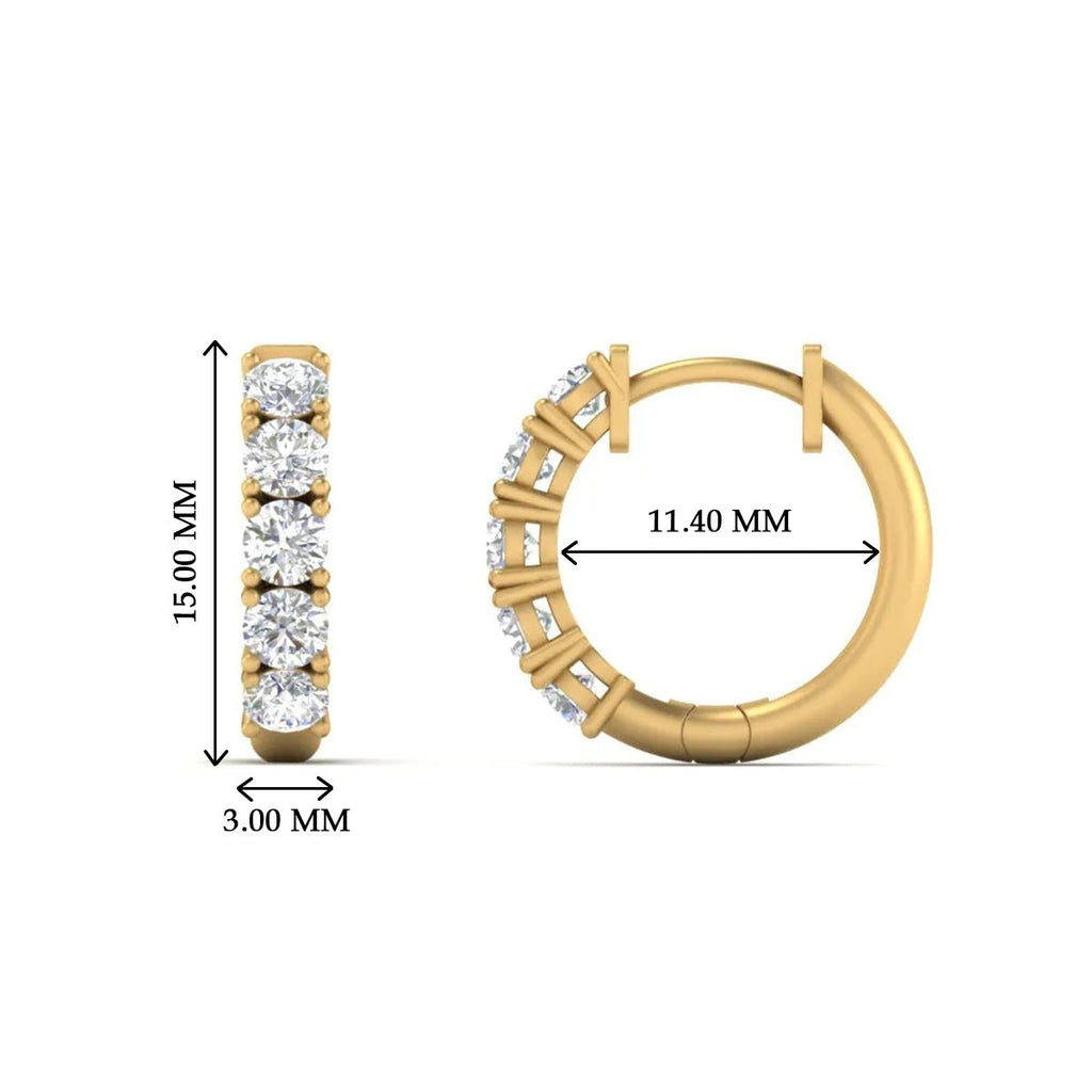 1 Carat Sparkle Five Stone Hoop Earrings