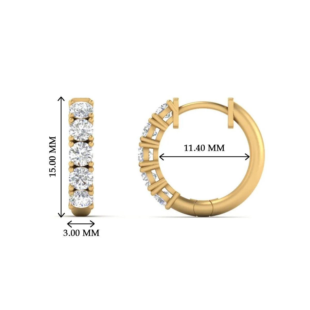 1 Carat Sparkle Five Stone Hoop Earrings