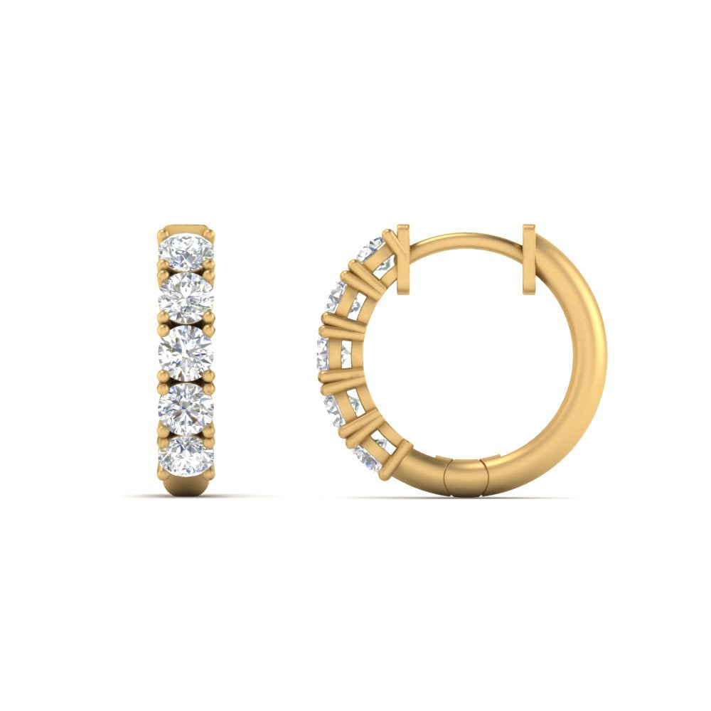 1 Carat Sparkle Five Stone Hoop Earrings