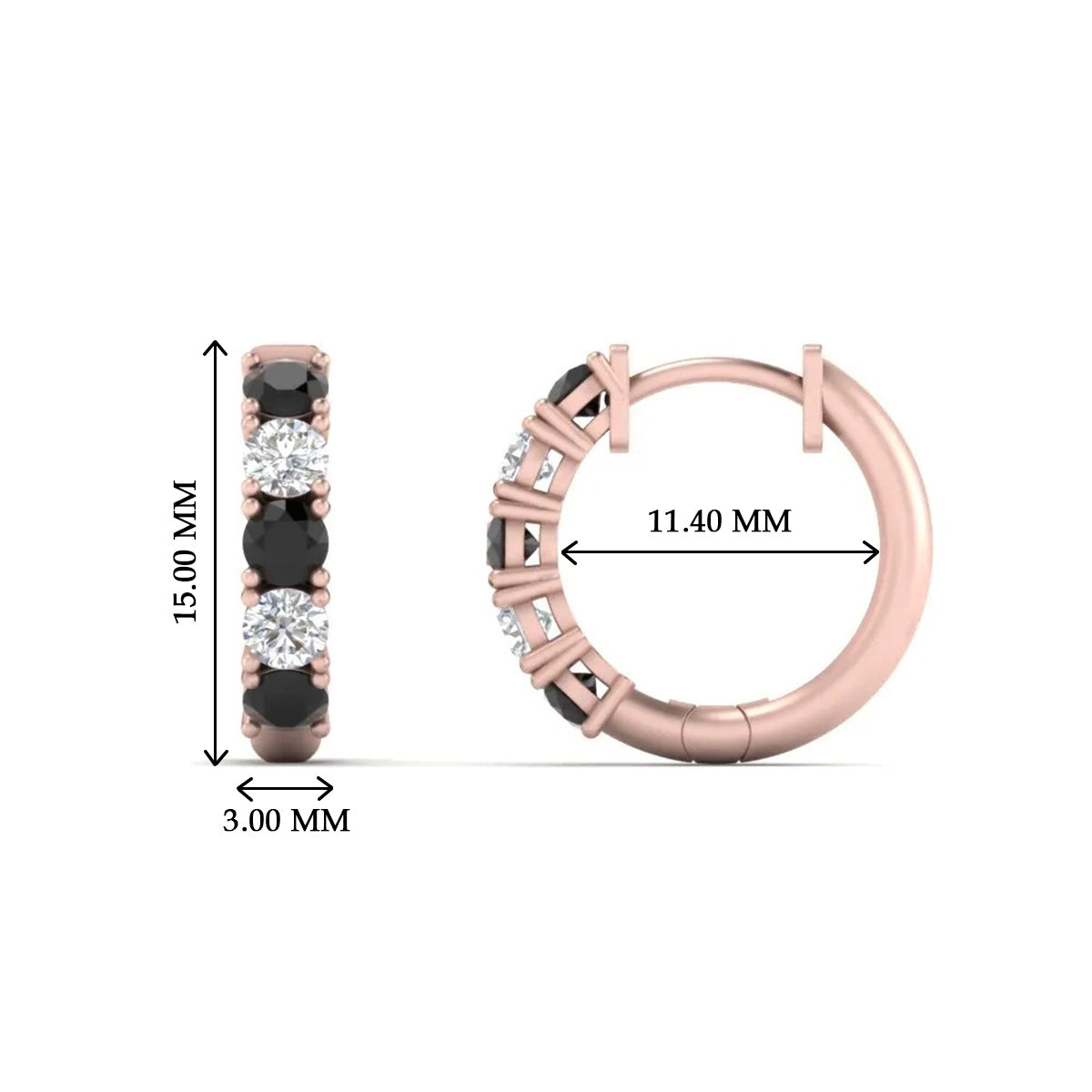 1 Carat Sparkle Five Stone Hoop Earrings