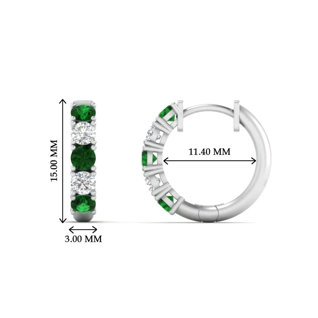 1 Carat Sparkle Five Stone Hoop Earrings