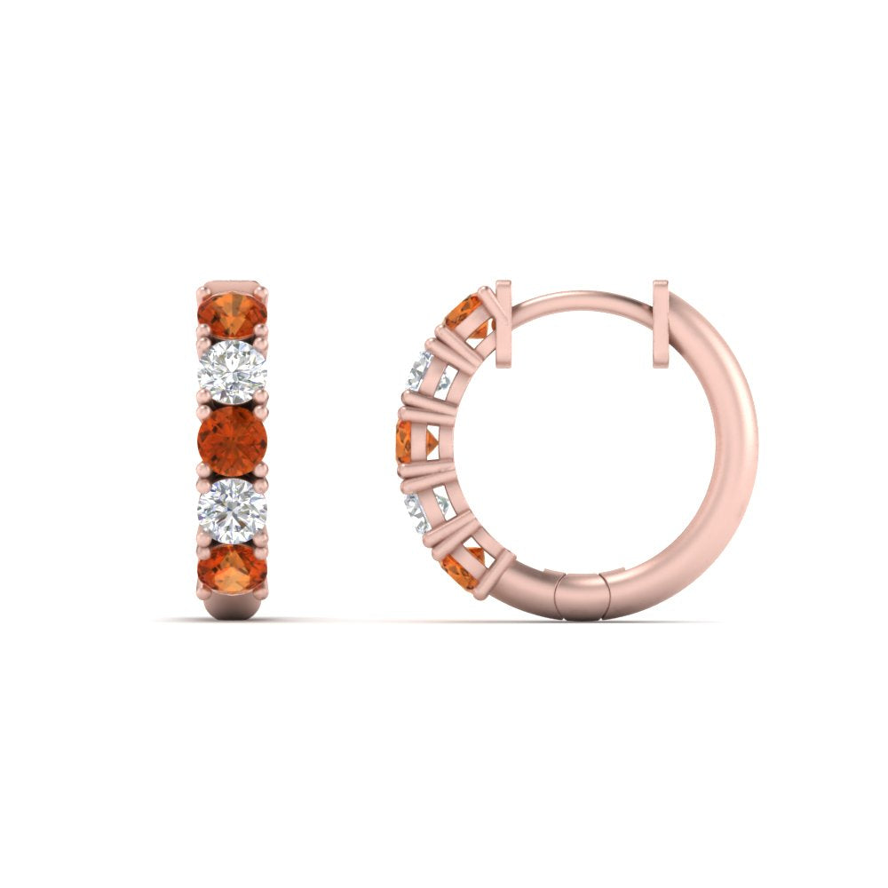 1 Carat Sparkle Five Stone Hoop Earrings