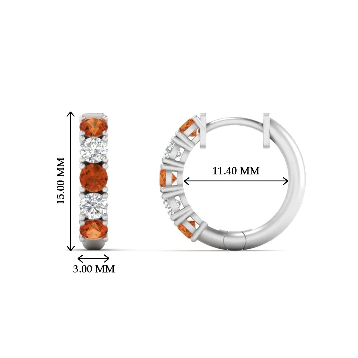 1 Carat Sparkle Five Stone Hoop Earrings