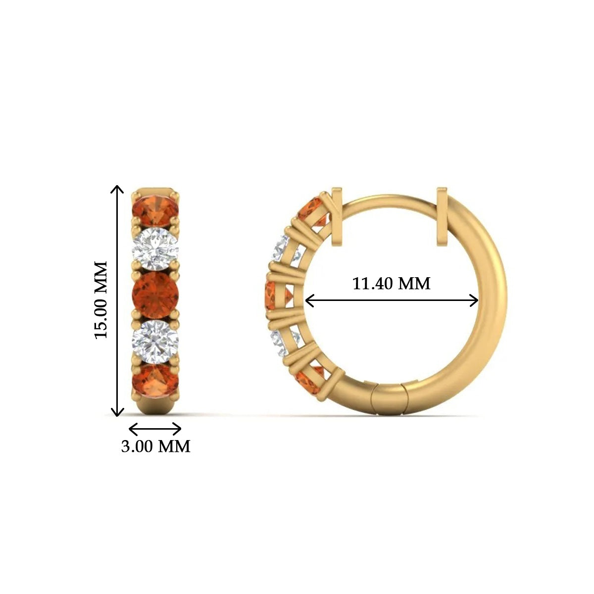 1 Carat Sparkle Five Stone Hoop Earrings