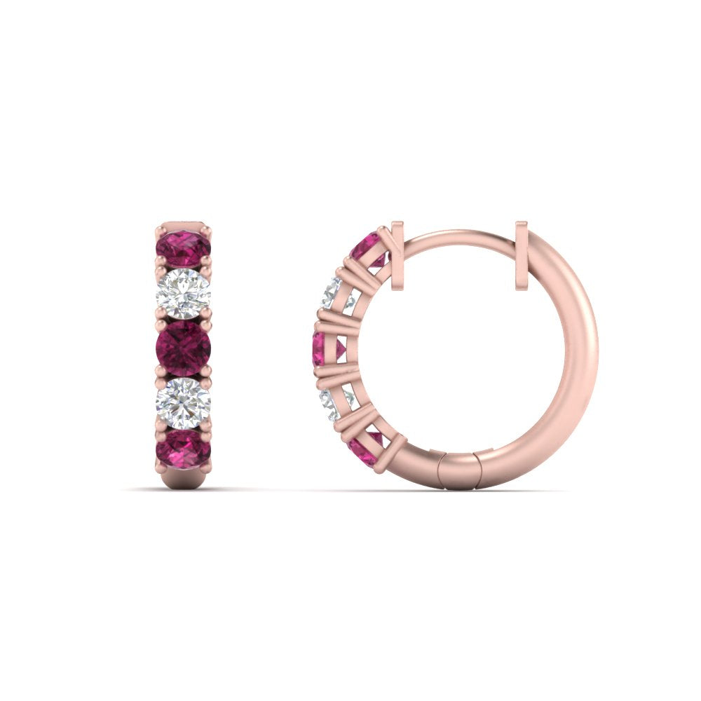 1 Carat Sparkle Five Stone Hoop Earrings