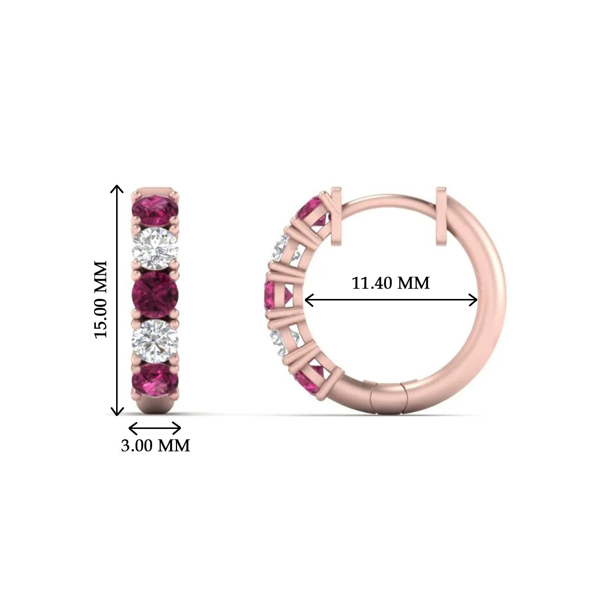 1 Carat Sparkle Five Stone Hoop Earrings