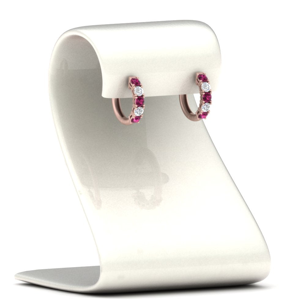 1 Carat Sparkle Five Stone Hoop Earrings