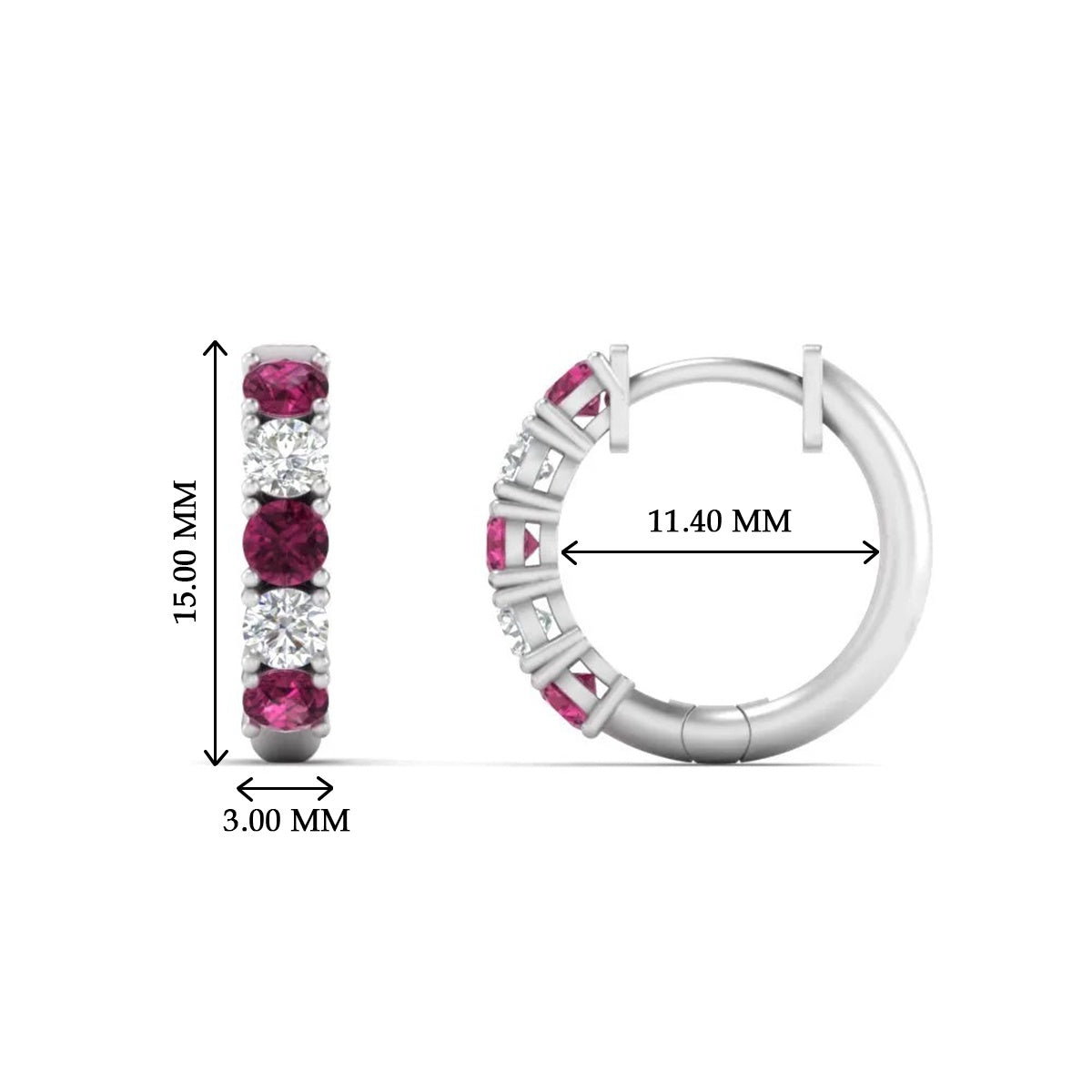 1 Carat Sparkle Five Stone Hoop Earrings