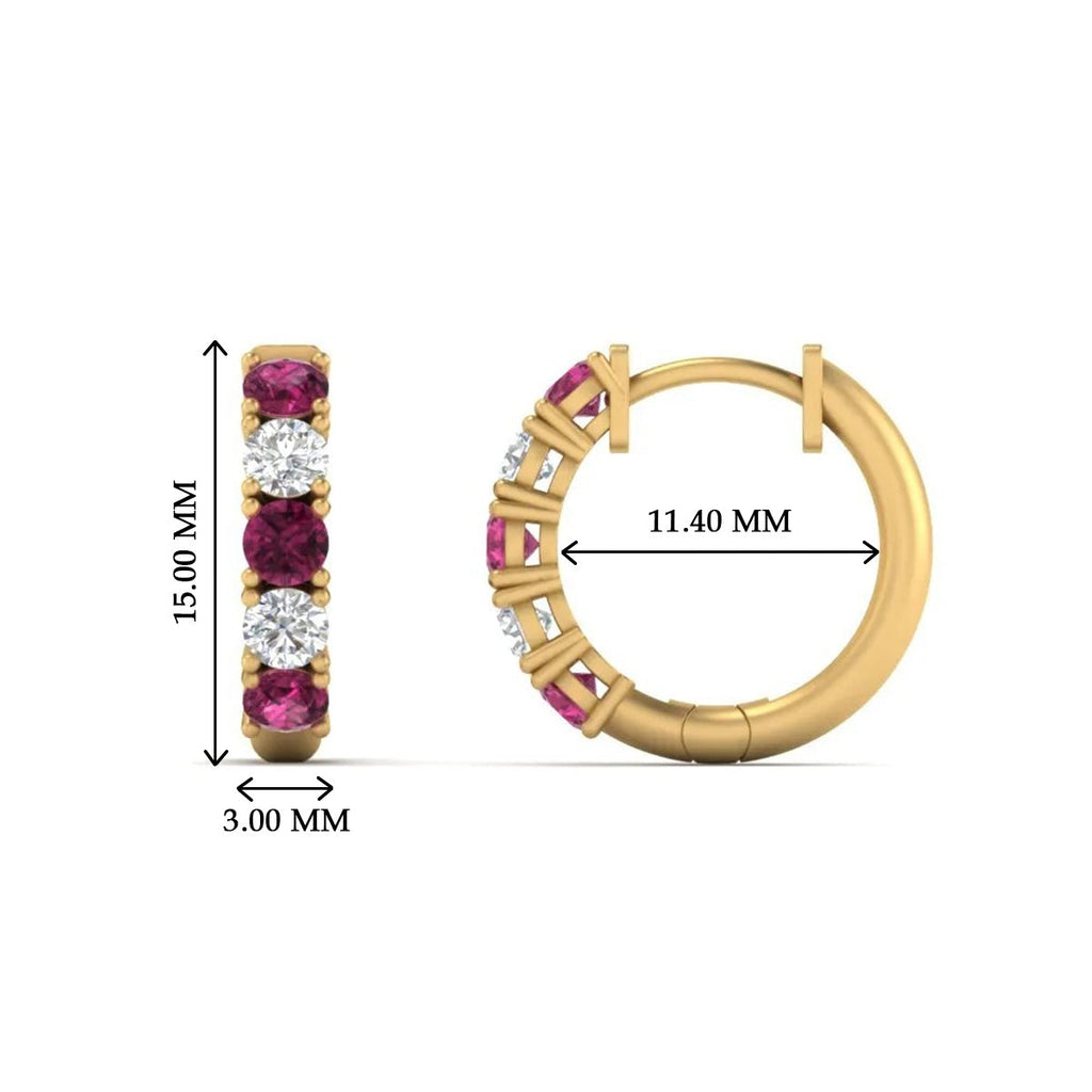 1 Carat Sparkle Five Stone Hoop Earrings