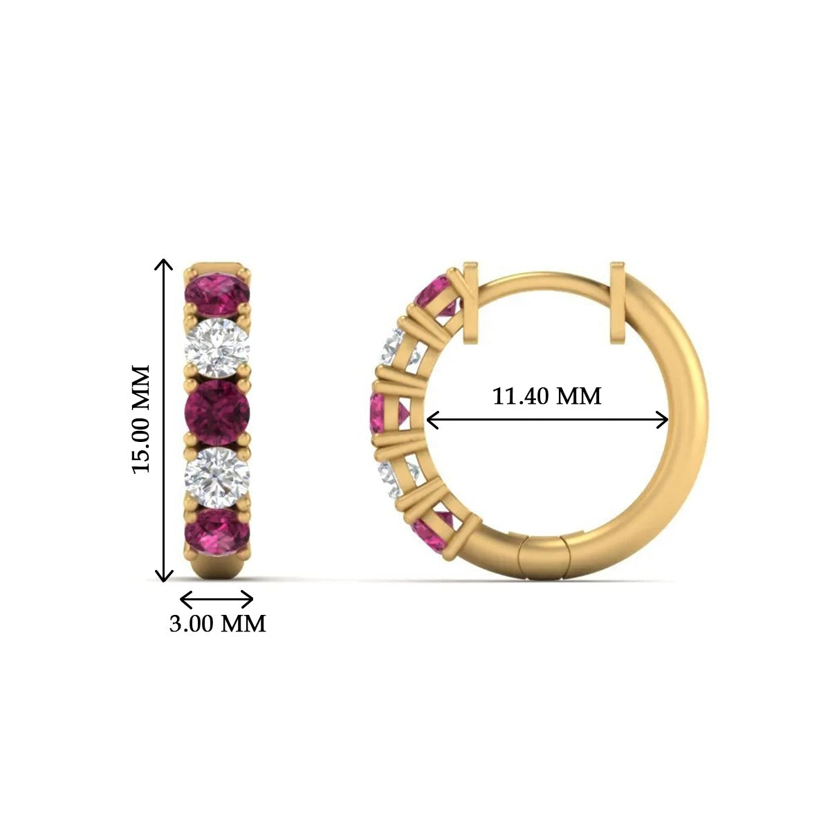 1 Carat Sparkle Five Stone Hoop Earrings