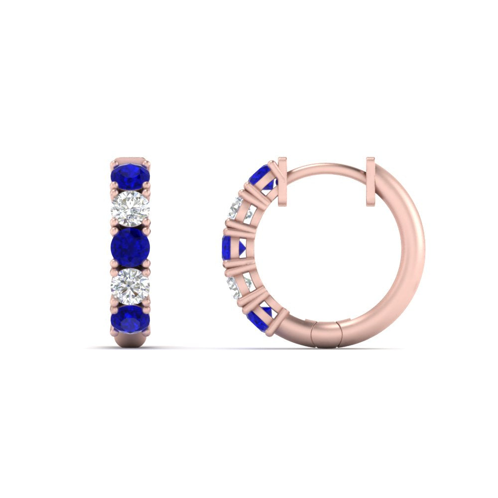 1 Carat Sparkle Five Stone Hoop Earrings