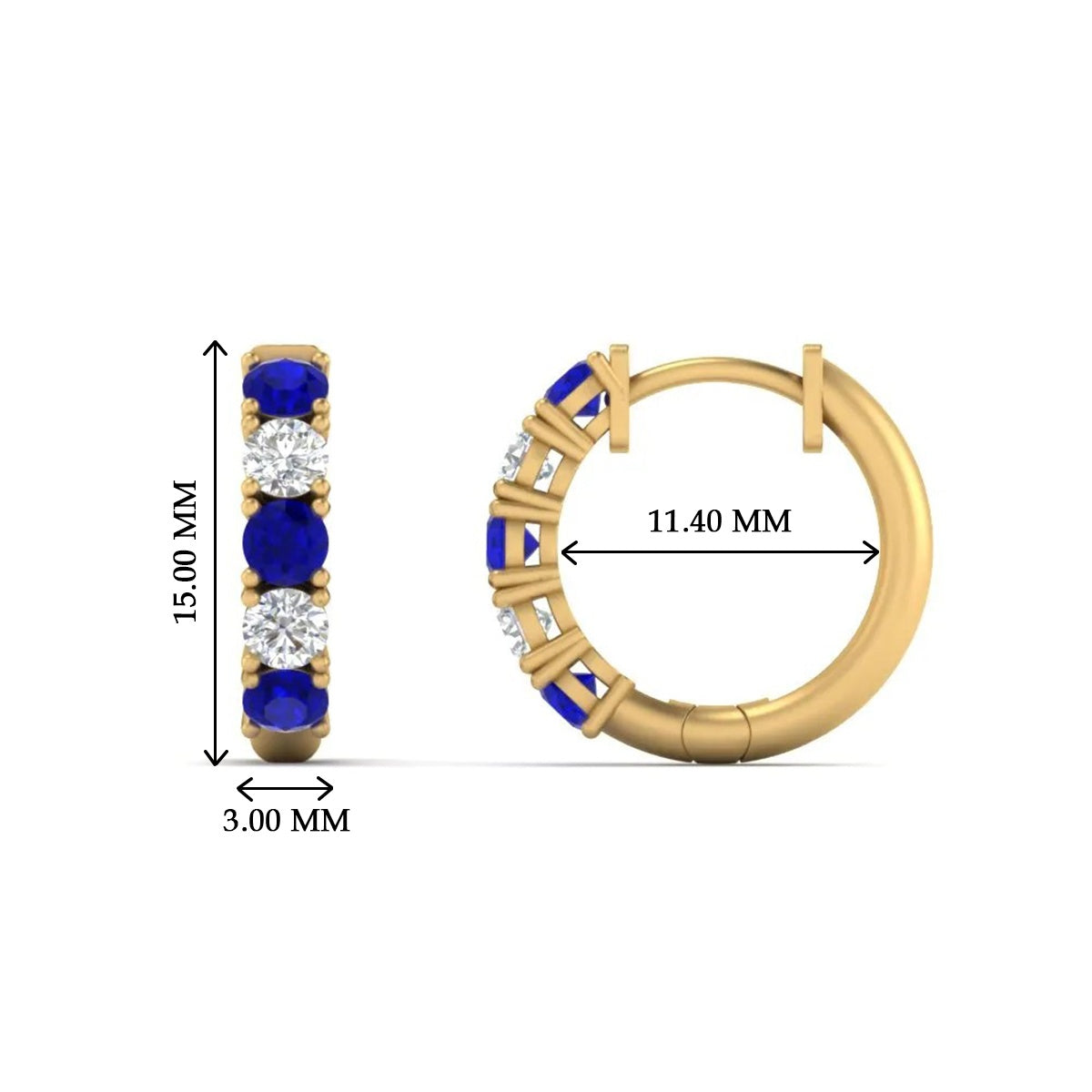 1 Carat Sparkle Five Stone Hoop Earrings