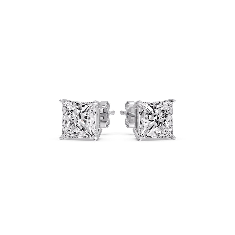 Princess-Cut Diamond Solitaire Stud Earrings [IGI Certified]