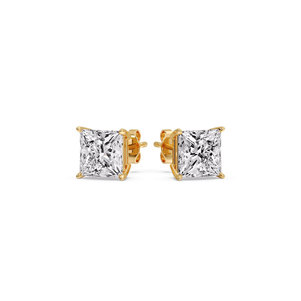 Princess-Cut Diamond Solitaire Stud Earrings [IGI Certified]