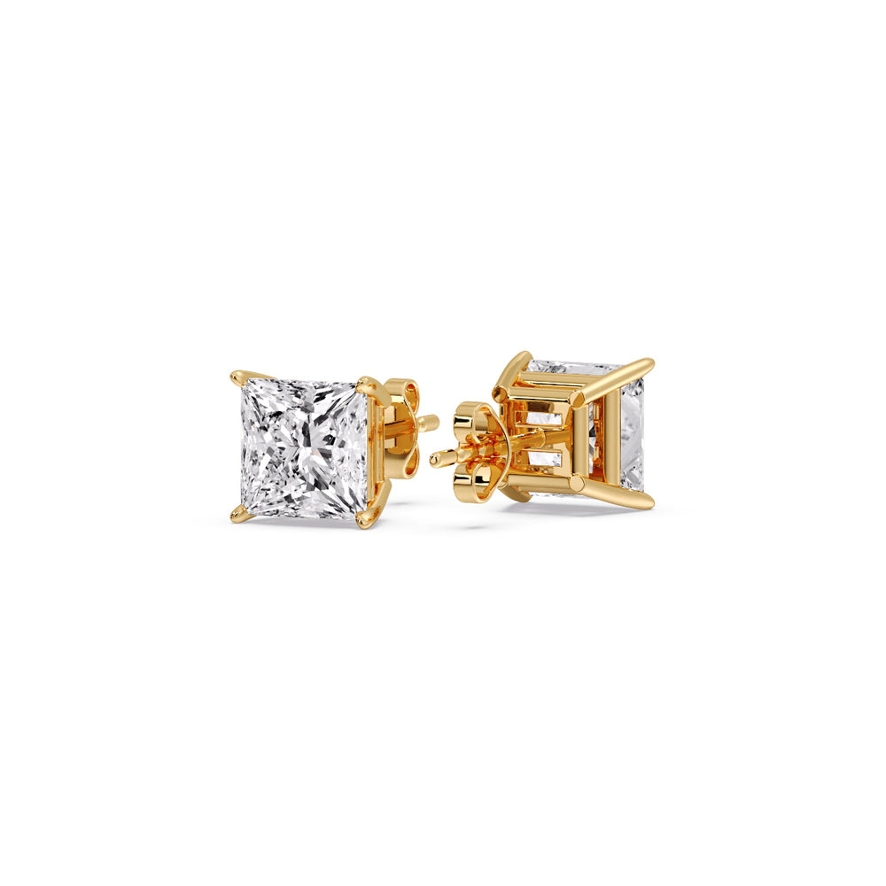 Princess-Cut Diamond Solitaire Stud Earrings [IGI Certified]