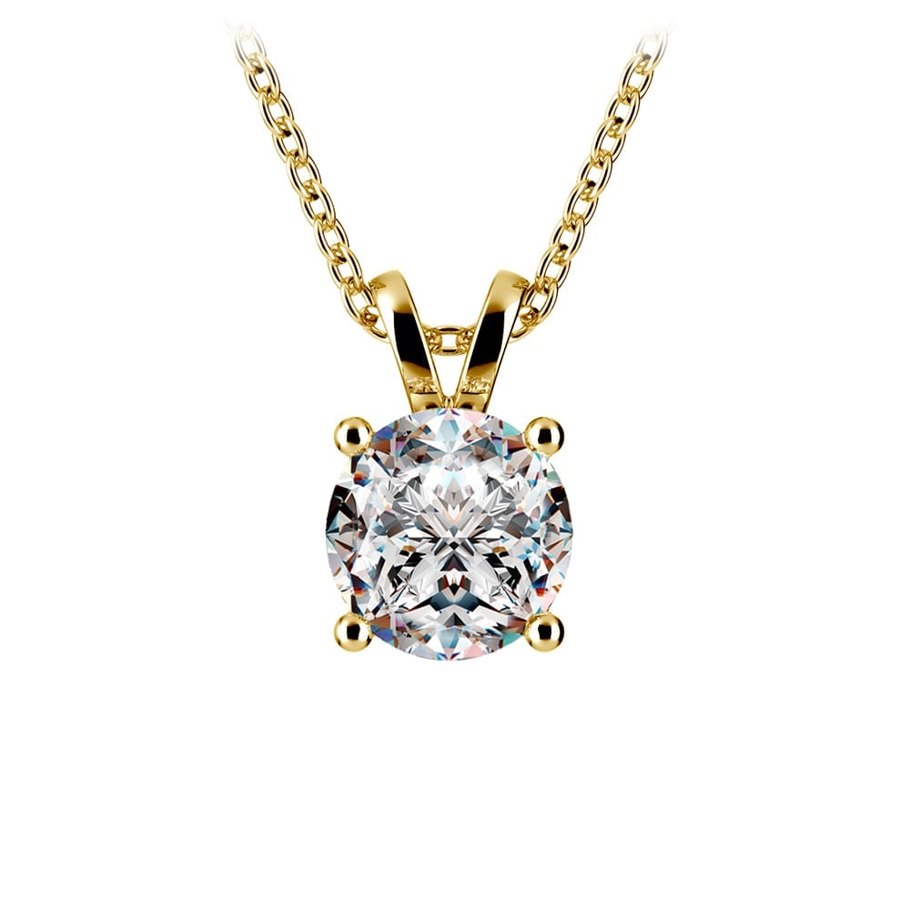 1.00 CTW AGI Certified Lab Grown Diamond Pendant - G/VS Clarity Round Cut in Choice of 14K White or Yellow Gold VossAgin