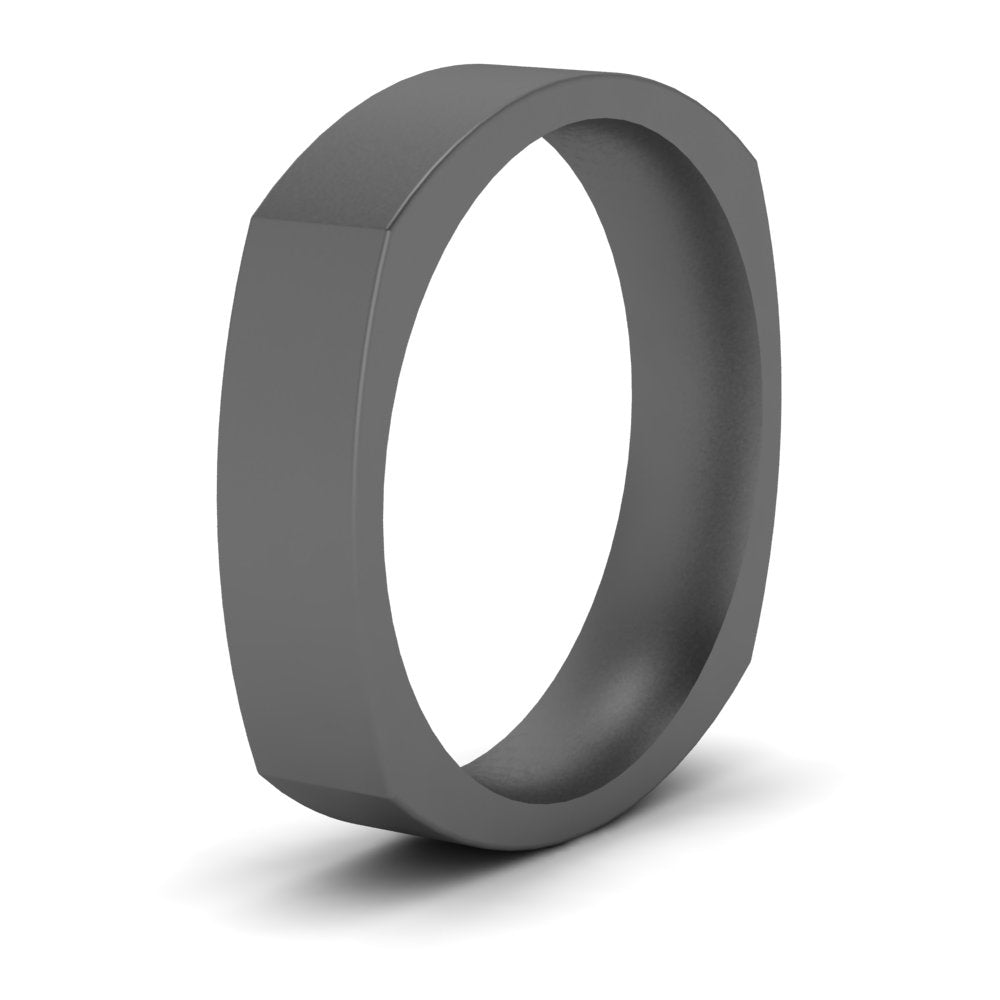 Square Comfort Fit Mens Wedding Band