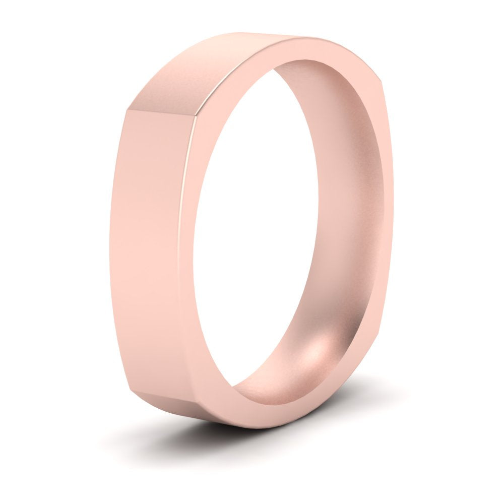 Square Comfort Fit Mens Wedding Band