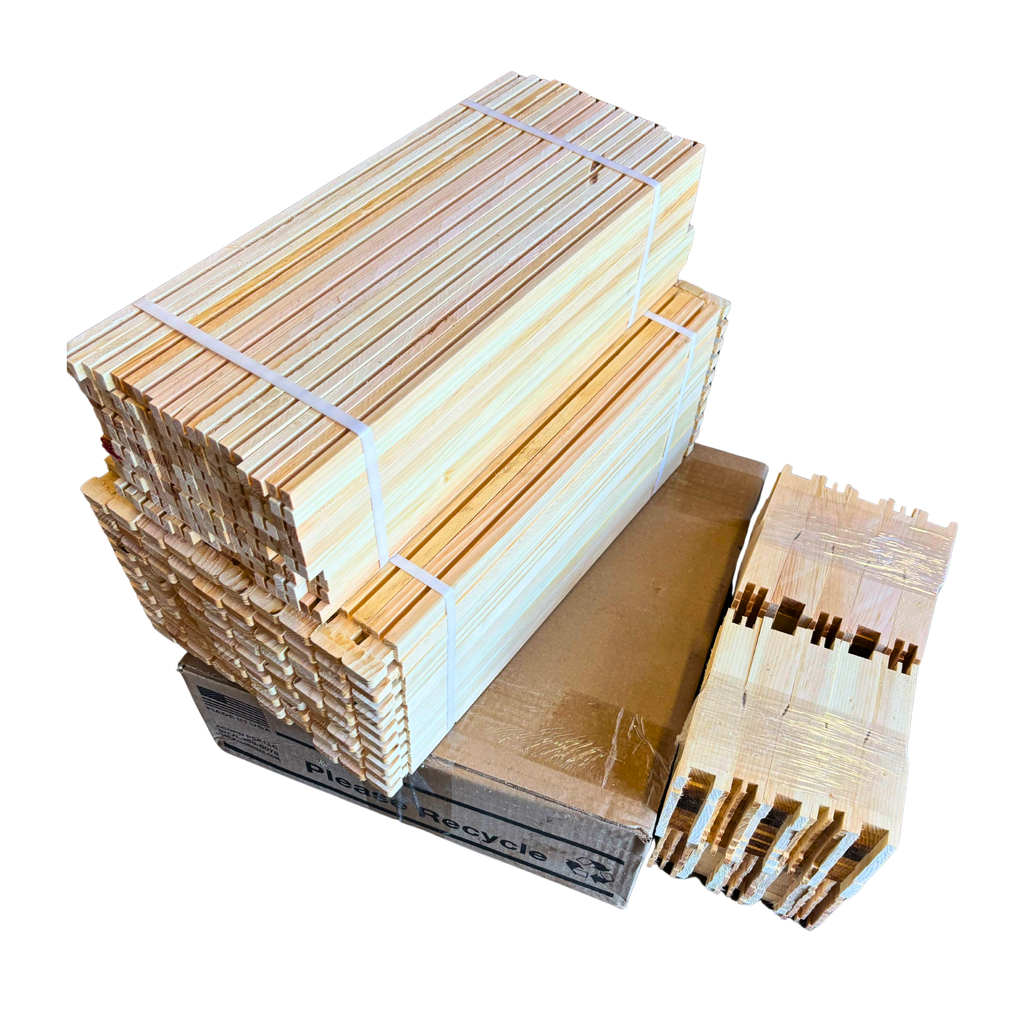 Medium 6 1/4-Inch Frame, Grooved Top / Grooved Bottom With Double Wax Foundation Foxhound Bee Company
