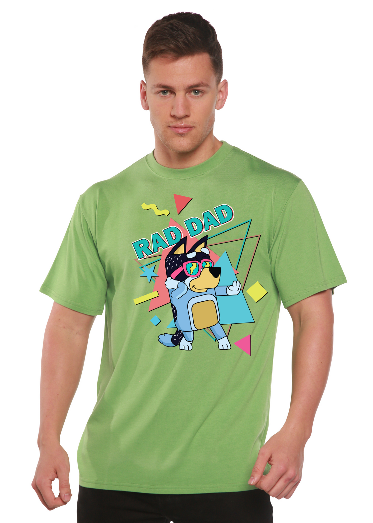 Rad Dad Bluey Men's Bamboo Short Sleeve Graphic T-Shirt Spun Bamboo