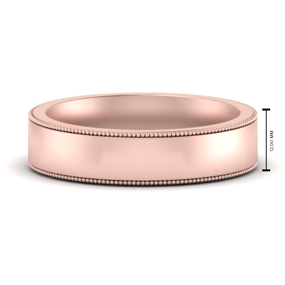 Stepped Edge Comfort Fit Flat Mens Band