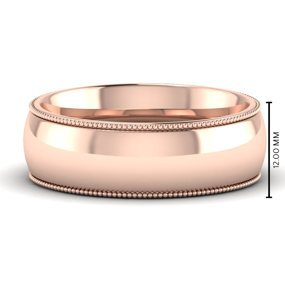 Comfort Fit Wedding Band Milgrain Edge