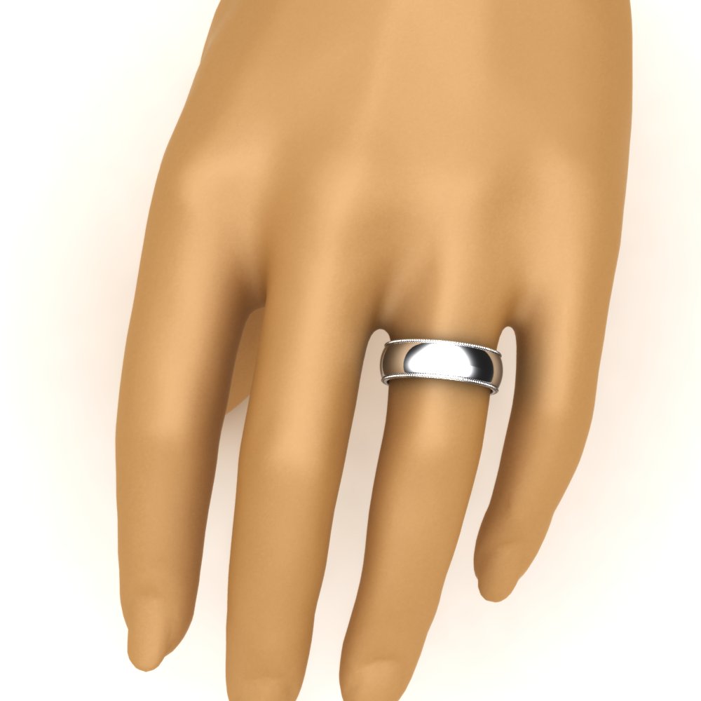 Comfort Fit Wedding Band Milgrain Edge