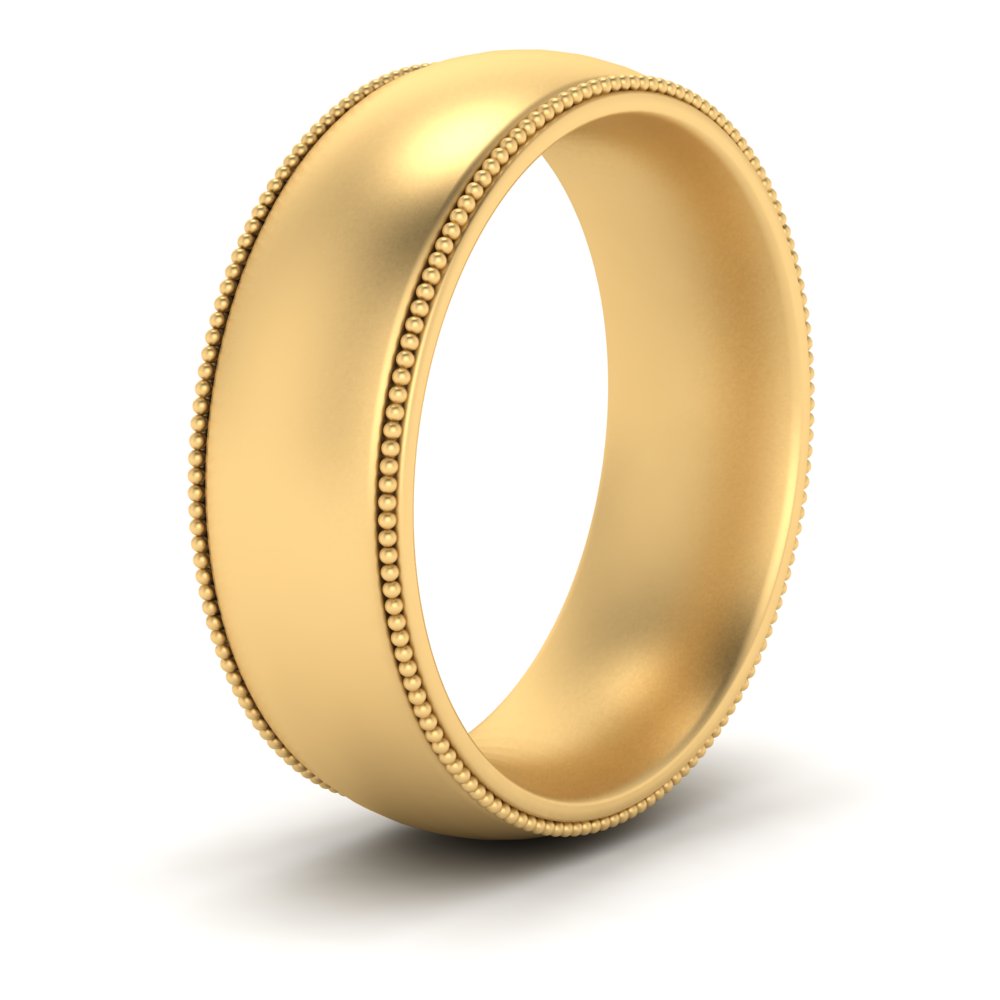 4 mm Milgrain Comfort Fit Mens Wedding Band