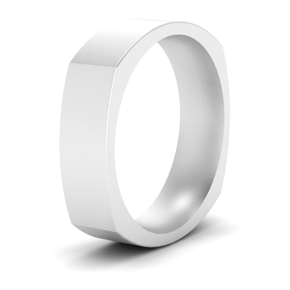 Square Comfort Fit Mens Wedding Band