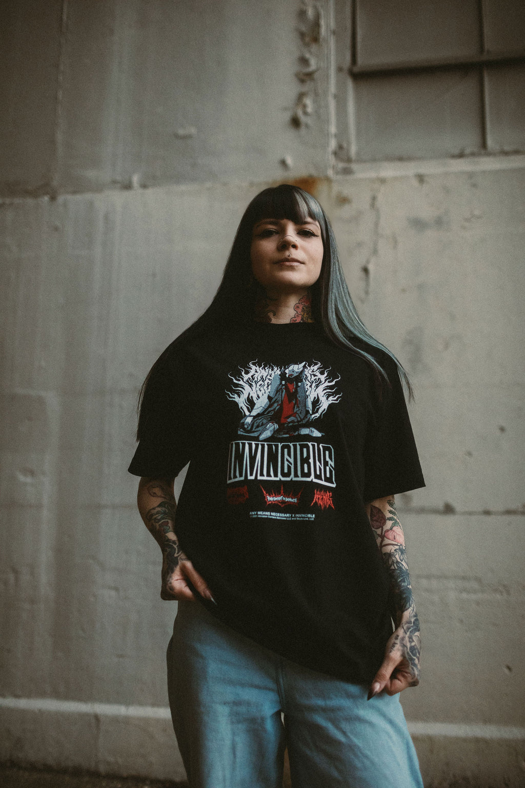 Neck Snap T-Shirt Any Means Necessary Clothing