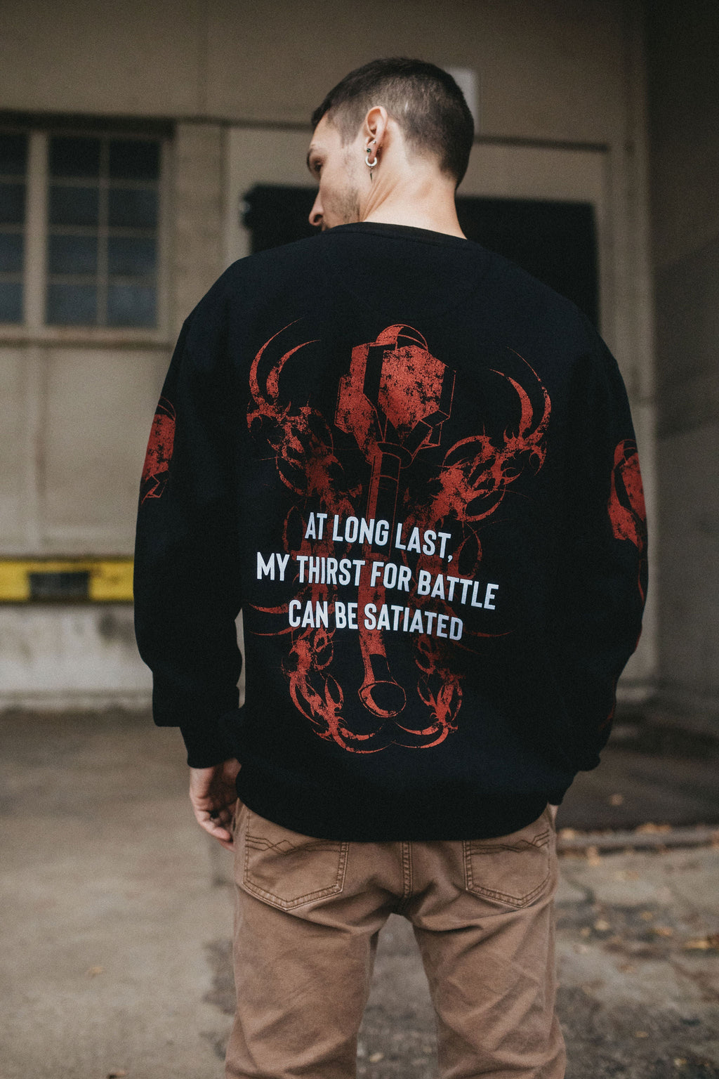 Thirst For Battle Crewneck Sweatshirt Any Means Necessary Clothing