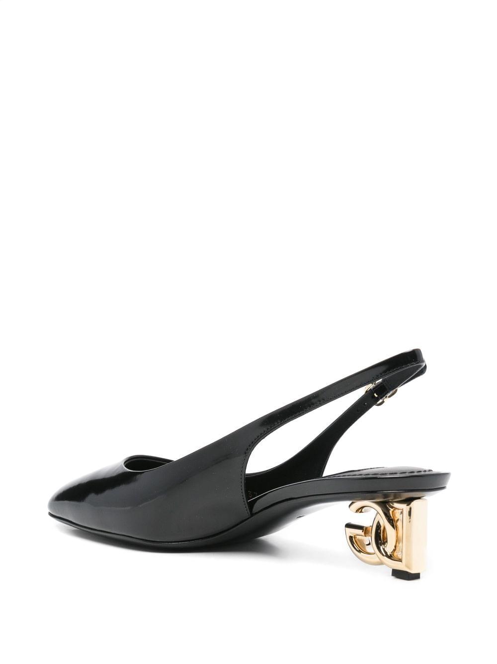 Dolce & Gabbana Women Logo-Heel Patent Leather Slingback Pumps