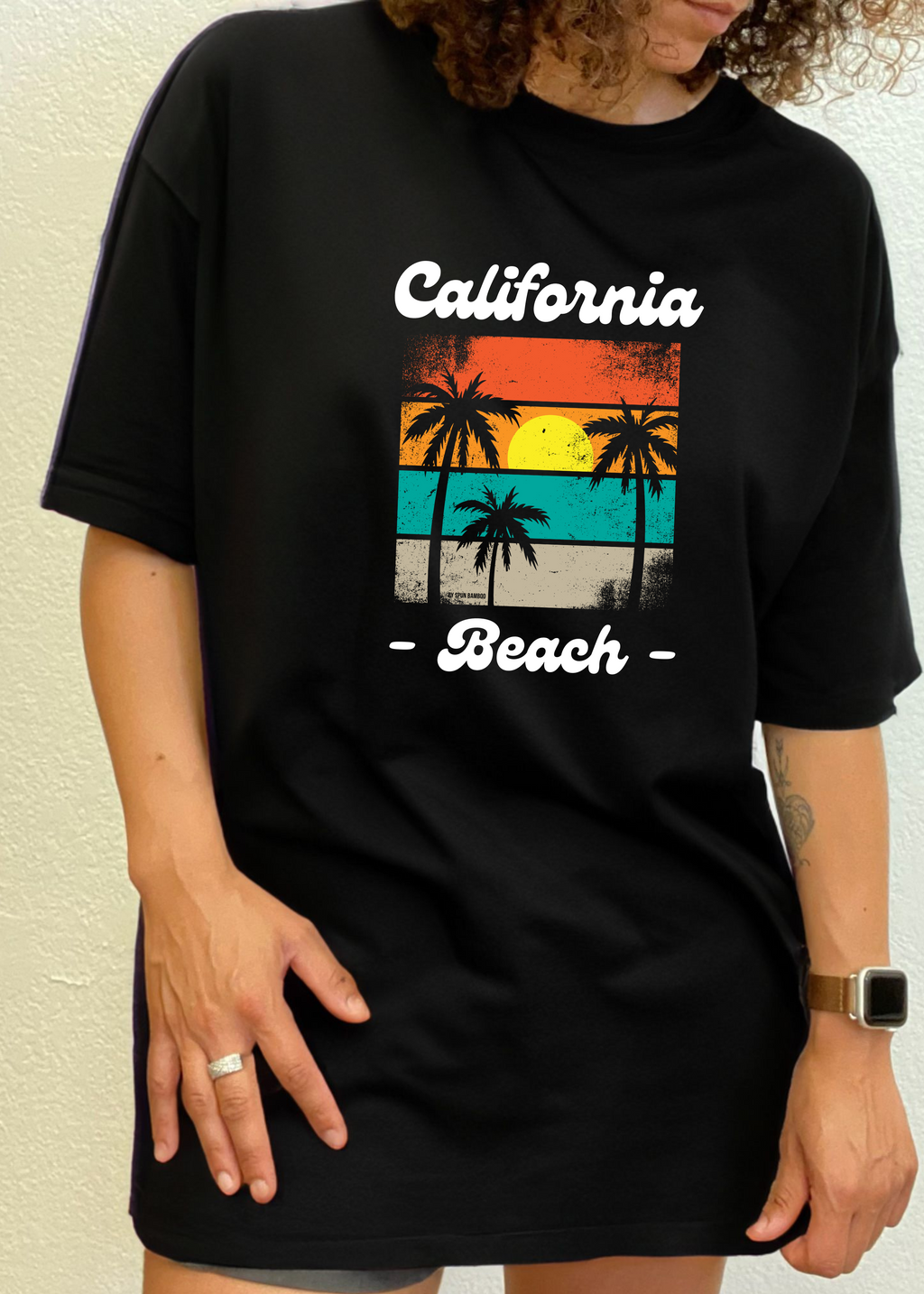 California Beach Unisex Bamboo Viscose/Organic Cotton Short Sleeve Graphic T-Shirt Spun Bamboo